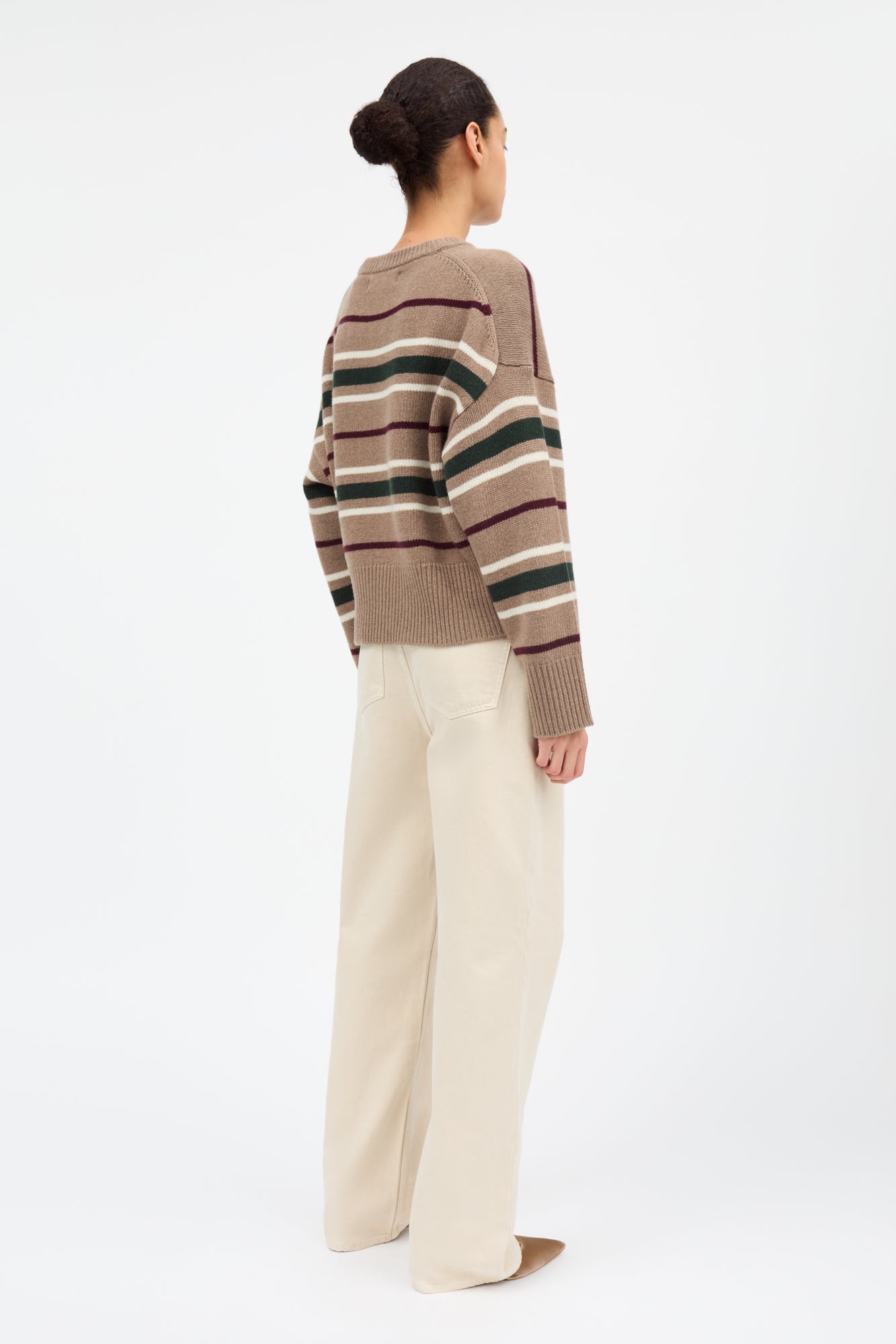 Skall Studio Cannes Jumper Jumper Light brown/green/wine stripe